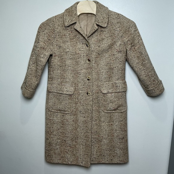 VTG Warren Of Stafford 100% Wool Tweed‎ Coat Women's USA Made *see measurements*
